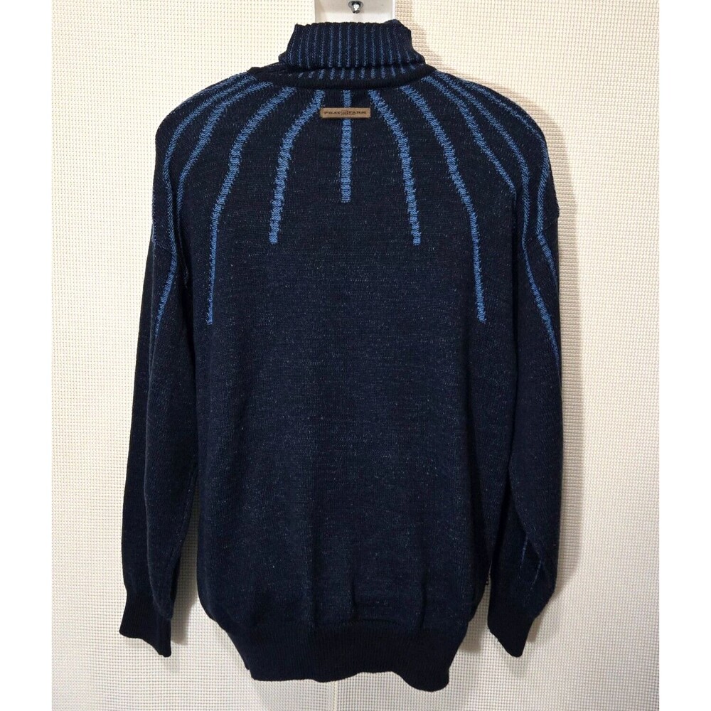 Phat Farm Sweater Mens XL Dark Blue Vintage Y2K 90s Wool Blend Turtleneck - Picture 6 of 11